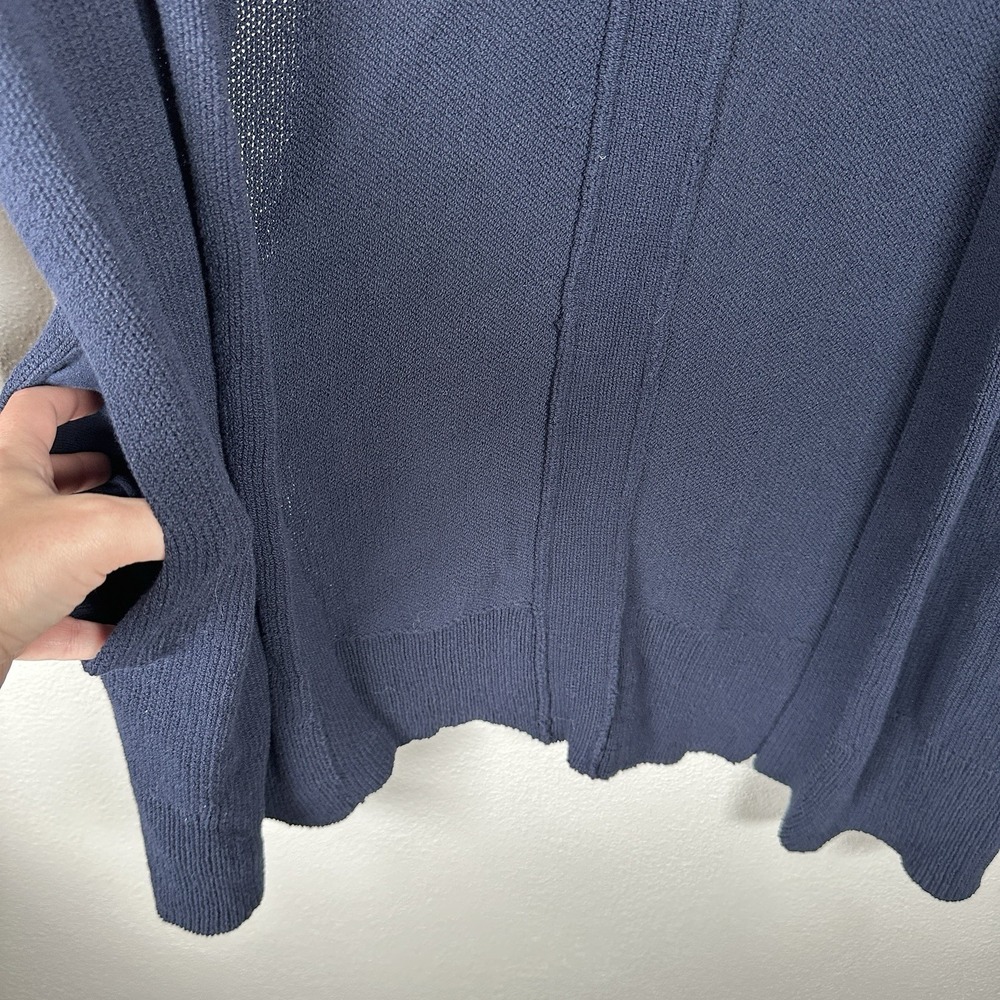 NEW James Perse Drop Shoulder Sweater Cardigan Womens 2 M/L Navy Blue Cotton - Picture 3 of 7
